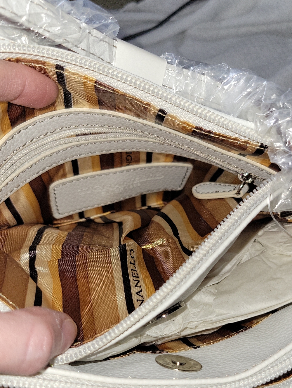 Tignanello White Crossbody Shoulder Bag NWT - Picture 4 of 9